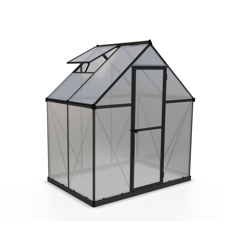 Palram - Canopia | 6x4 Ft Mythos Greenhouse Kit - Gray With 4mm Twin-wall Polycarbonate Glazing