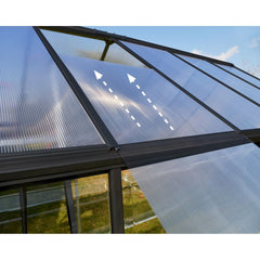 Palram - Canopia | 6x4 Ft Mythos Greenhouse Kit - Gray With 4mm Twin-wall Polycarbonate Glazing