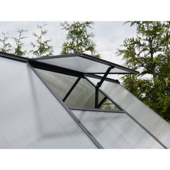 Palram - Canopia | 6x4 Ft Mythos Greenhouse Kit - Gray With 4mm Twin-wall Polycarbonate Glazing