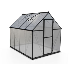 Palram - Canopia | 6x8 Ft Mythos Greenhouse Kit - Gray With 4mm Twin-wall Polycarbonate Glazing