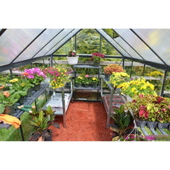 Palram - Canopia | 6x8 Ft Mythos Greenhouse Kit - Gray With 4mm Twin-wall Polycarbonate Glazing