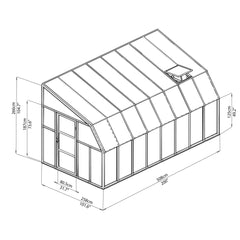 Palram - Canopia | Sun Room Eight Sunroom Enclosure, Lean To Greenhouse Kit
