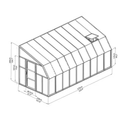 Palram - Canopia | Sun Room Eight Sunroom Enclosure, Lean To Greenhouse Kit