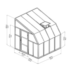 Palram - Canopia | Sun Room Eight Sunroom Enclosure, Lean To Greenhouse Kit