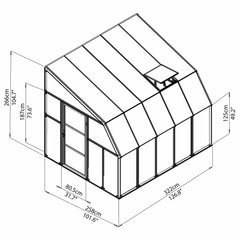 Palram - Canopia | Sun Room Eight Sunroom Enclosure, Lean To Greenhouse Kit