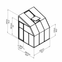 Palram - Canopia | Sun Room Six Sunroom Enclosure, Lean To Greenhouse Kit
