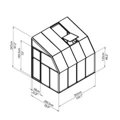 Palram - Canopia | Sun Room Six Sunroom Enclosure, Lean To Greenhouse Kit