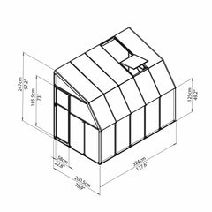 Palram - Canopia | Sun Room Six Sunroom Enclosure, Lean To Greenhouse Kit