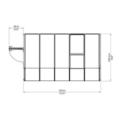 Palram - Canopia | Sun Room Six Sunroom Enclosure, Lean To Greenhouse Kit