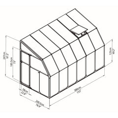 Palram - Canopia | Sun Room Six Sunroom Enclosure, Lean To Greenhouse Kit