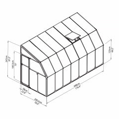 Palram - Canopia | Sun Room Six Sunroom Enclosure, Lean To Greenhouse Kit